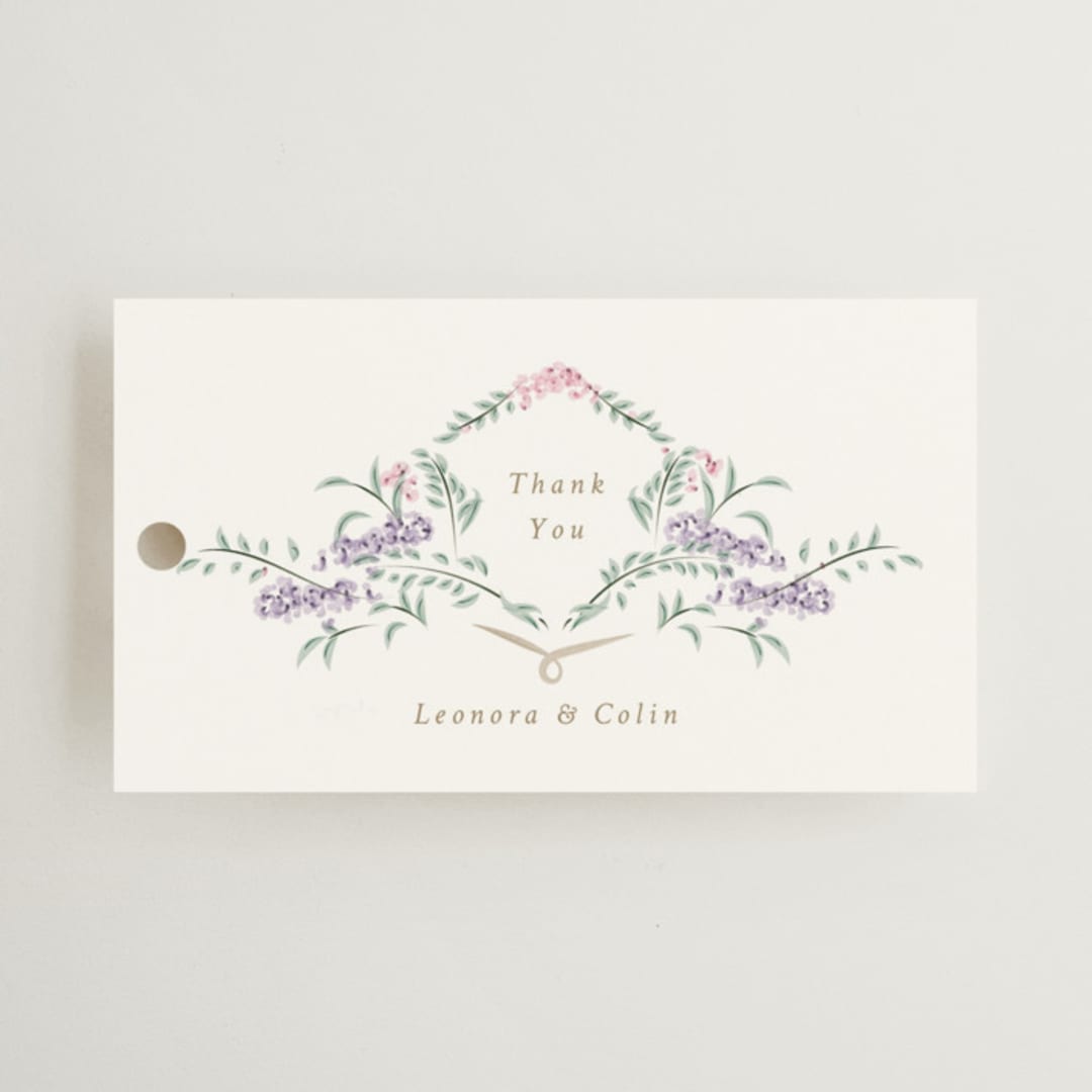 "Vintage Whimsy" - Wedding Favor Tags in Peony by Corinne Malesic - Front