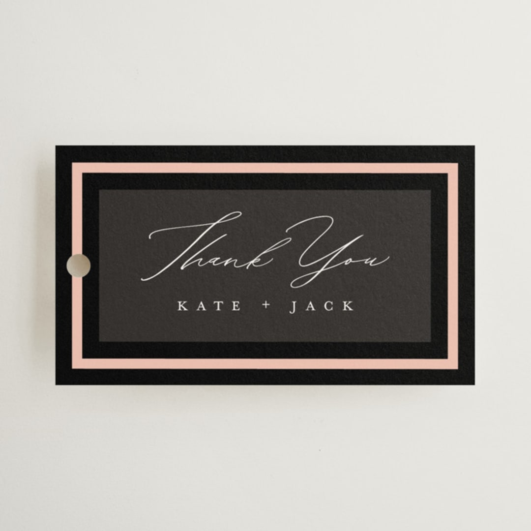 "Elance" - Wedding Favor Tags in Onyx by Eric Clegg - Front