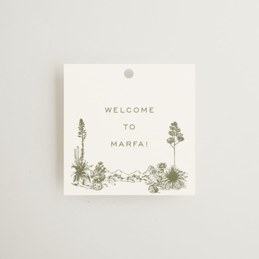 "Rancho" - Wedding Favor Tags in Verde by Megan Davis - Front