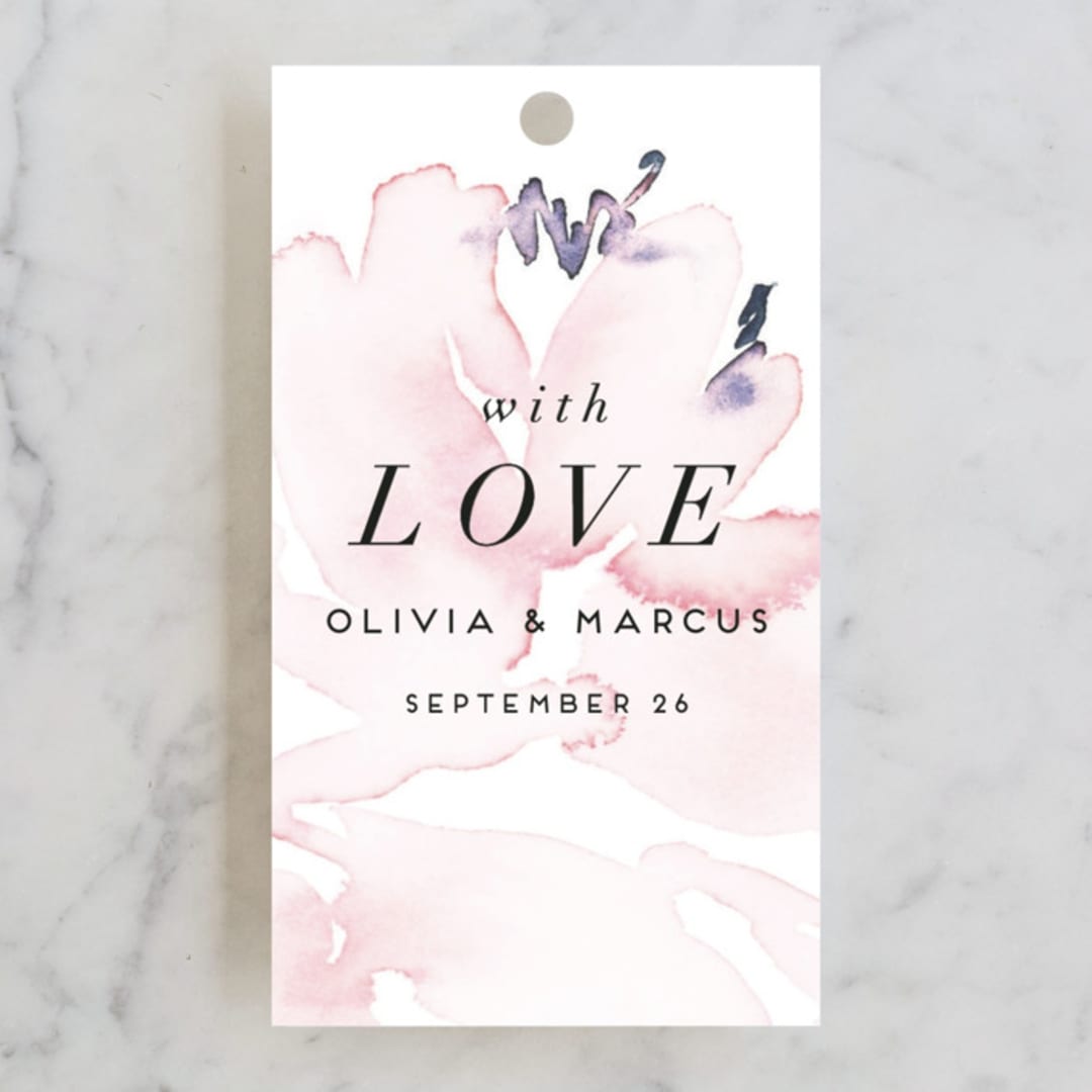 "Florista Modernista" - Wedding Favor Tags in Azalea by Petra Kern - Front