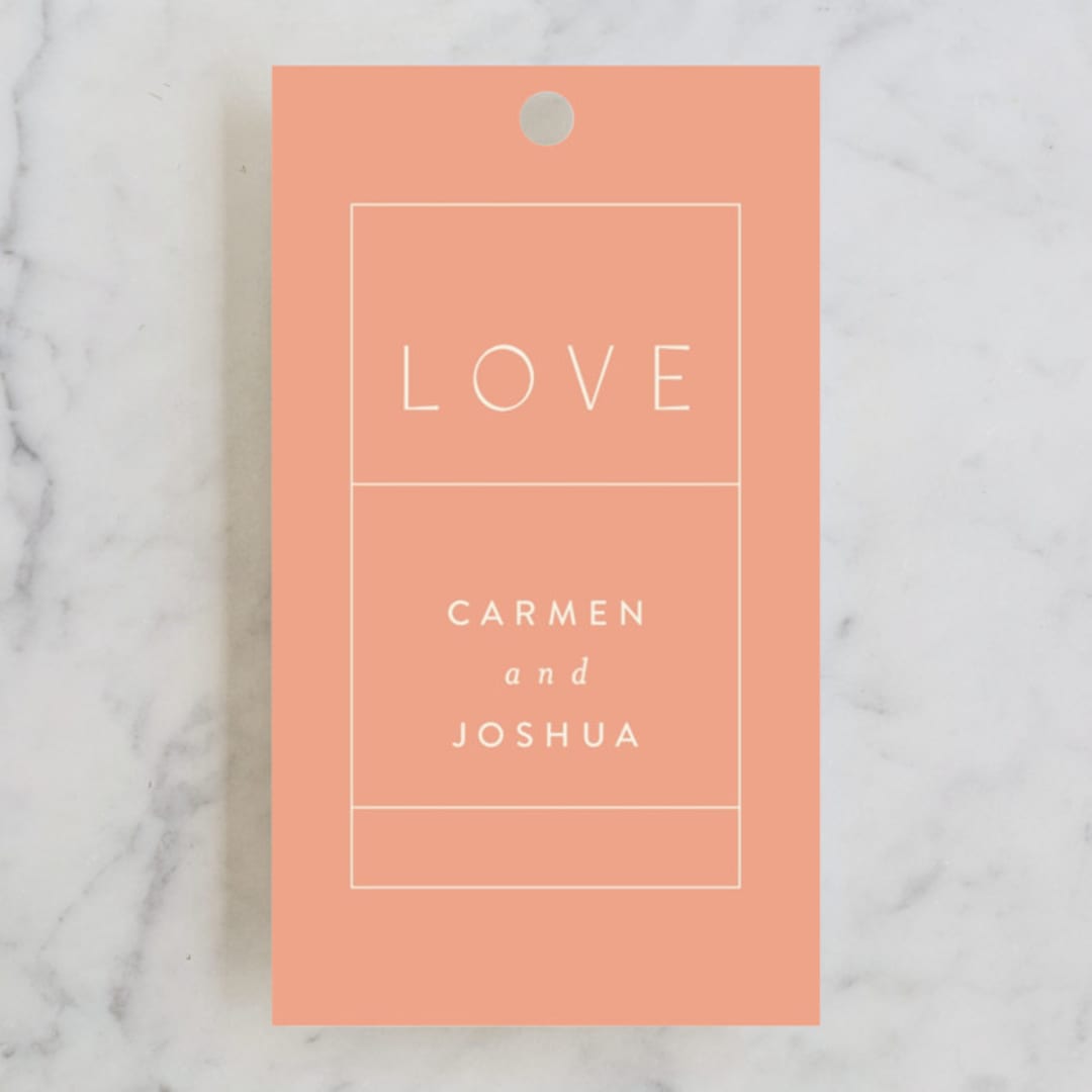 "Harmony" - Wedding Favor Tags in Noir by Nazia Hyder - Front