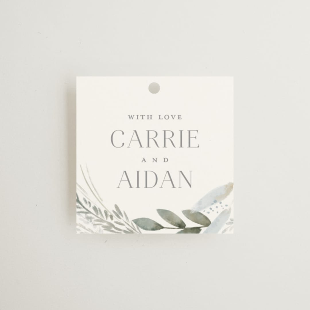"Amorino" - Wedding Favor Tags in Sage by Petra Kern - Front