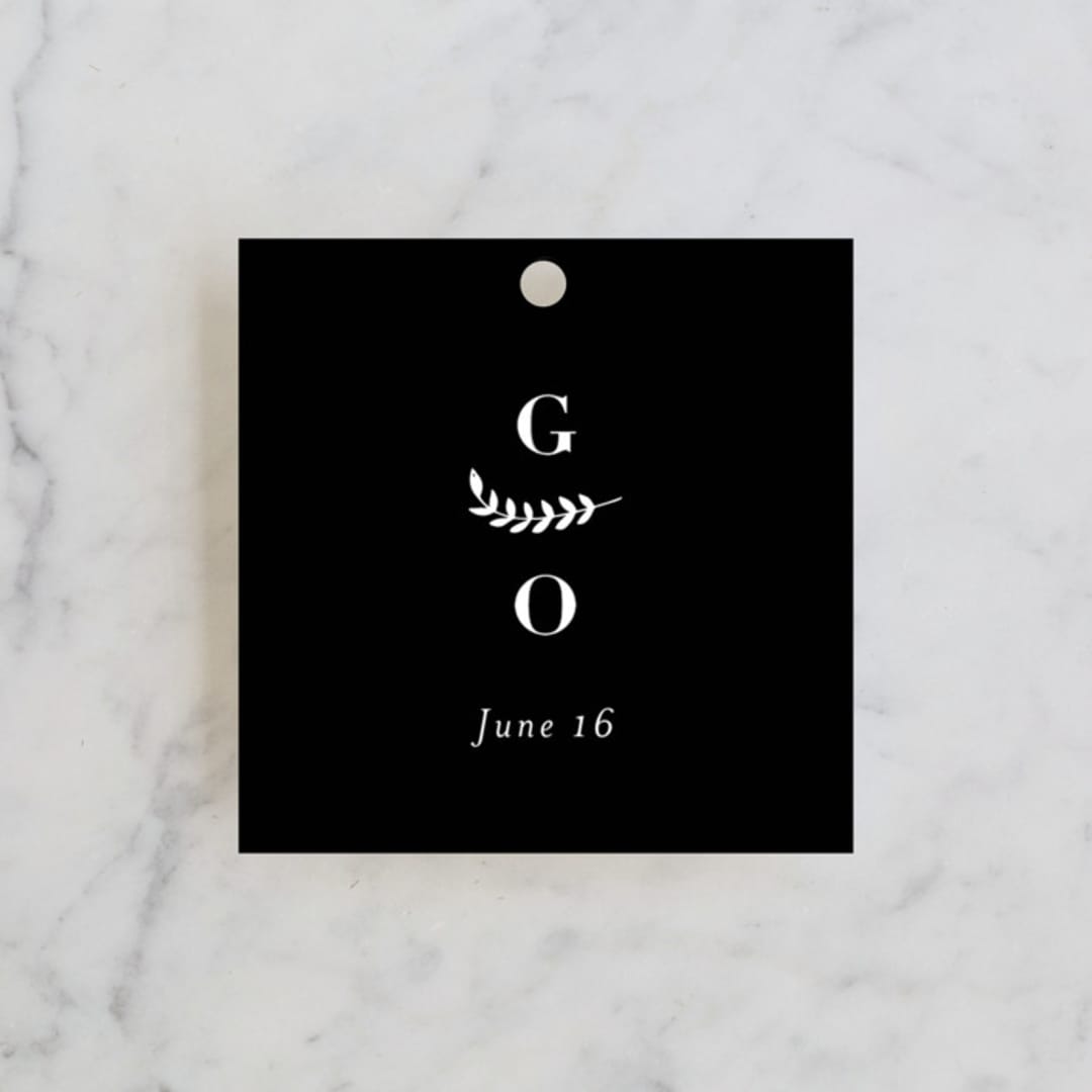 "Olivier" - Wedding Favor Tags in Olive by Bonjour Paper - Front