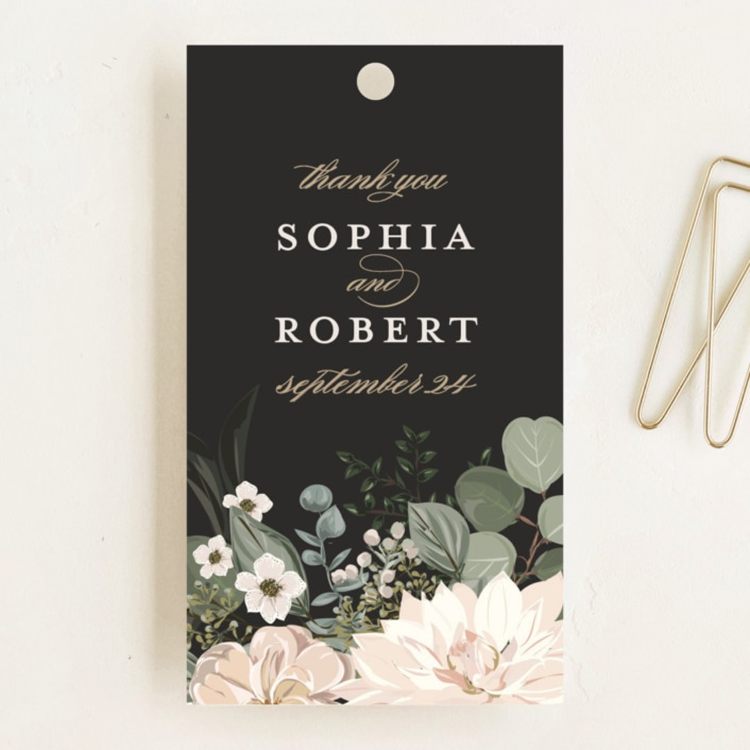 "Lovely Vine" - Wedding Favor Tags in Blush by Susan Moyal - Front