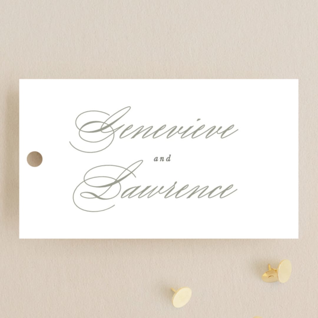 "Dear Greenery" - Wedding Favor Tags in Eucalyptos by Hooray Creative - Front