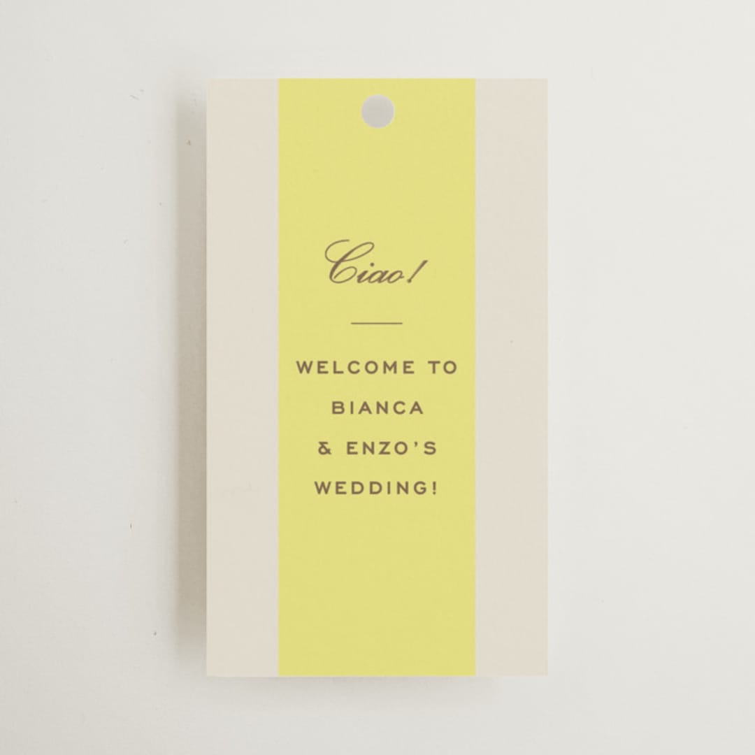 "Campania" - Wedding Favor Tags in Limone by Megan Davis - Front