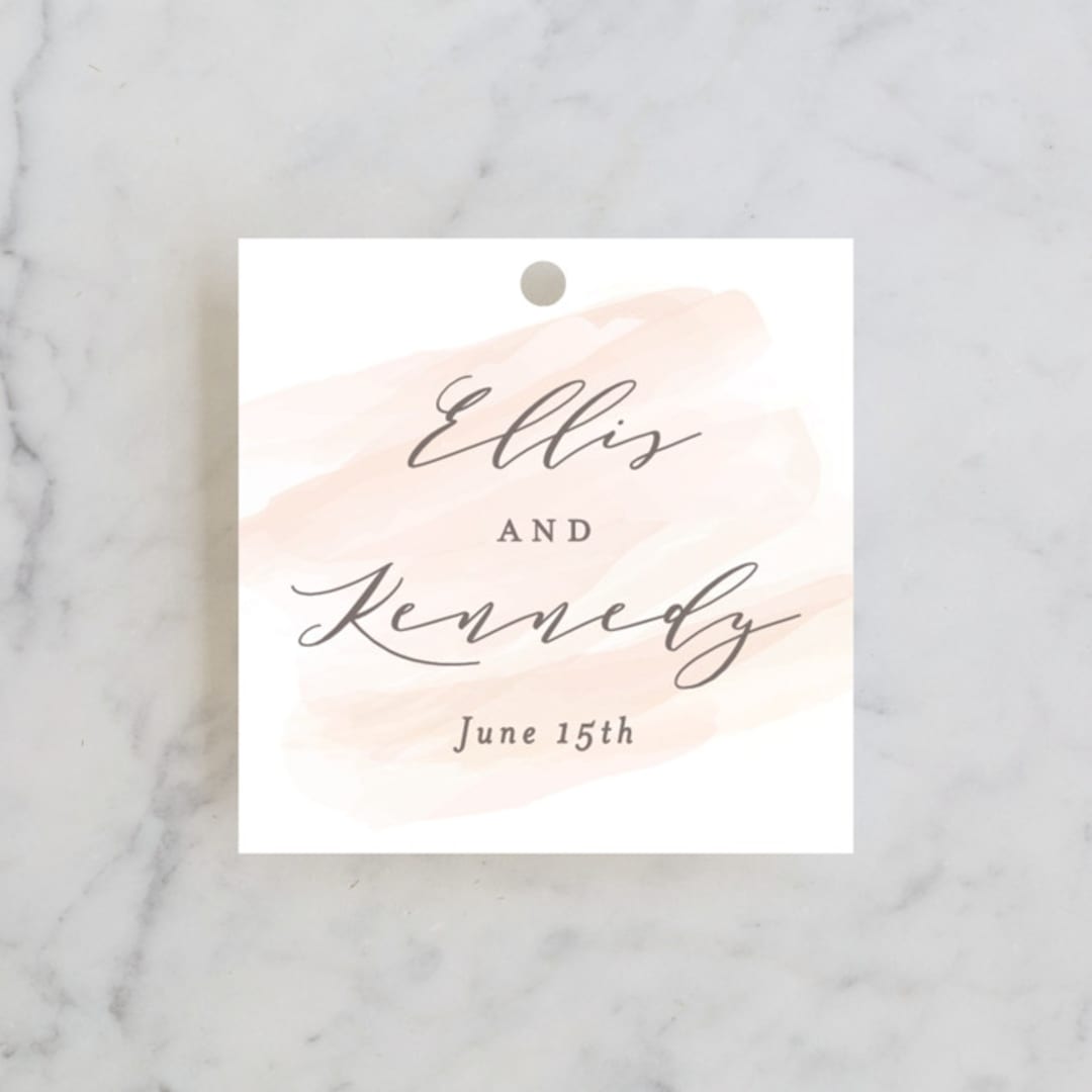 "Sophisticated script" - Wedding Favor Tags in Blush by Hooray Creative - Front