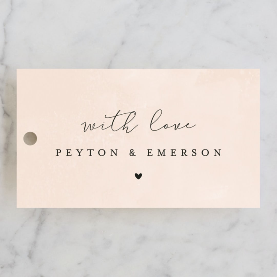 "Simply Perfect" - Wedding Favor Tags in Blush by Brianne Larsen - Front