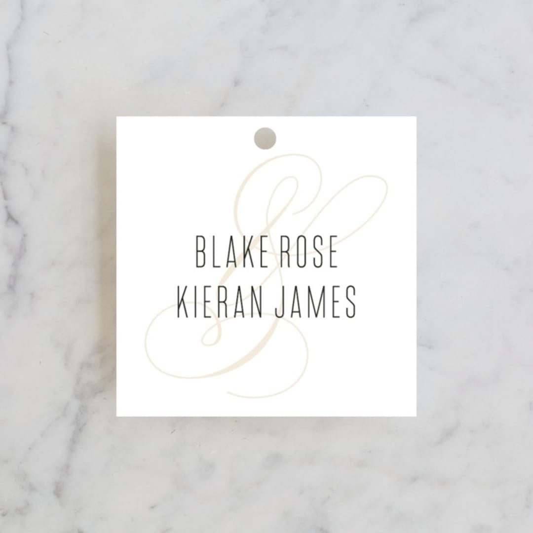 "Today & Always" - Wedding Favor Tags in Peach by Stacey Meacham - Front