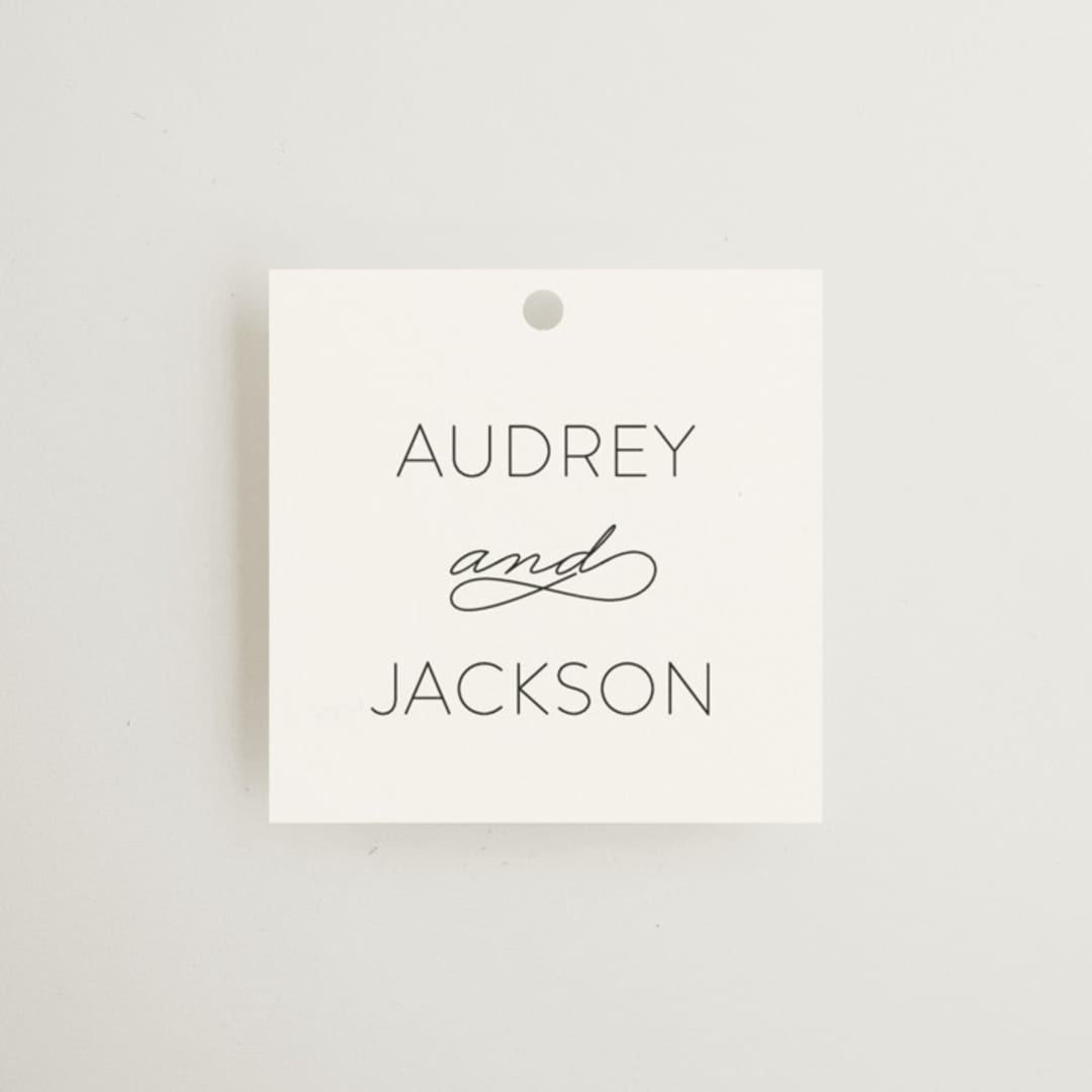 "Forever And" - Wedding Favor Tags in Black Tie by Kim Dietrich Elam - Front