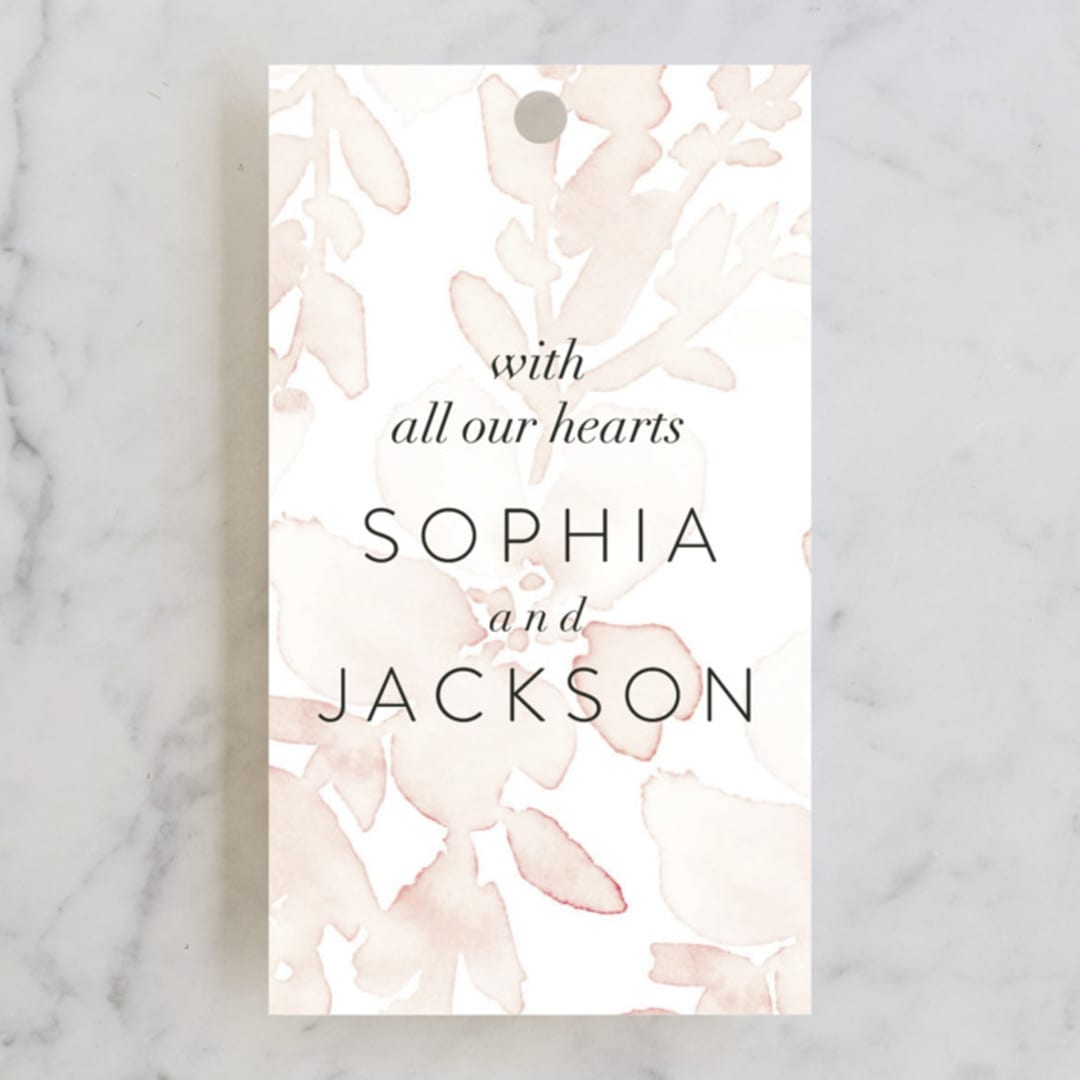 "Ethereal Bouquet" - Wedding Favor Tags in Blush by Petra Kern - Front