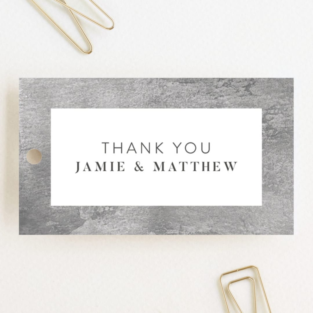 "set in stone" - Wedding Favor Tags in Granite by raven erebus - Front