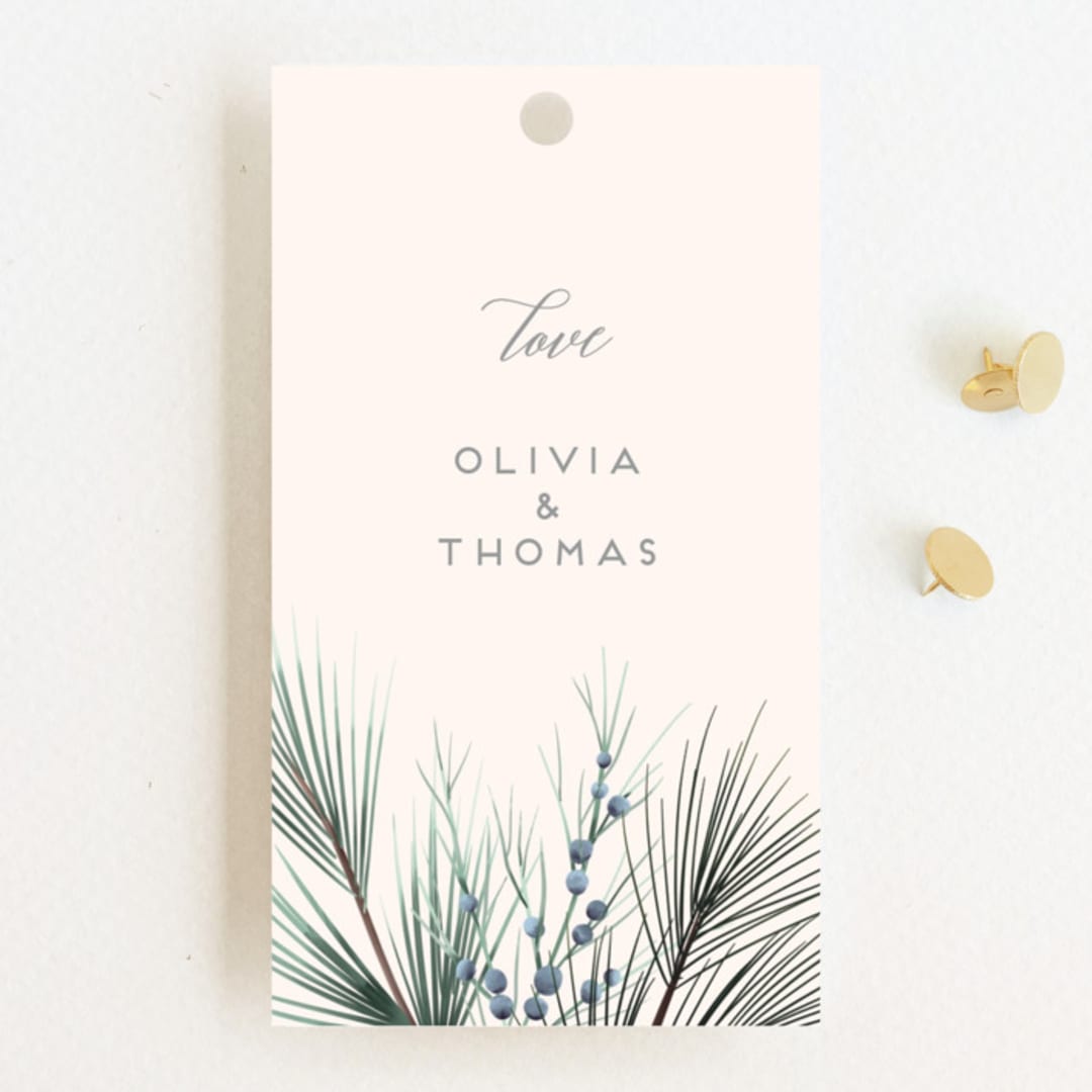 "Winterelle" - Wedding Favor Tags in Cornflower by Petra Kern - Front
