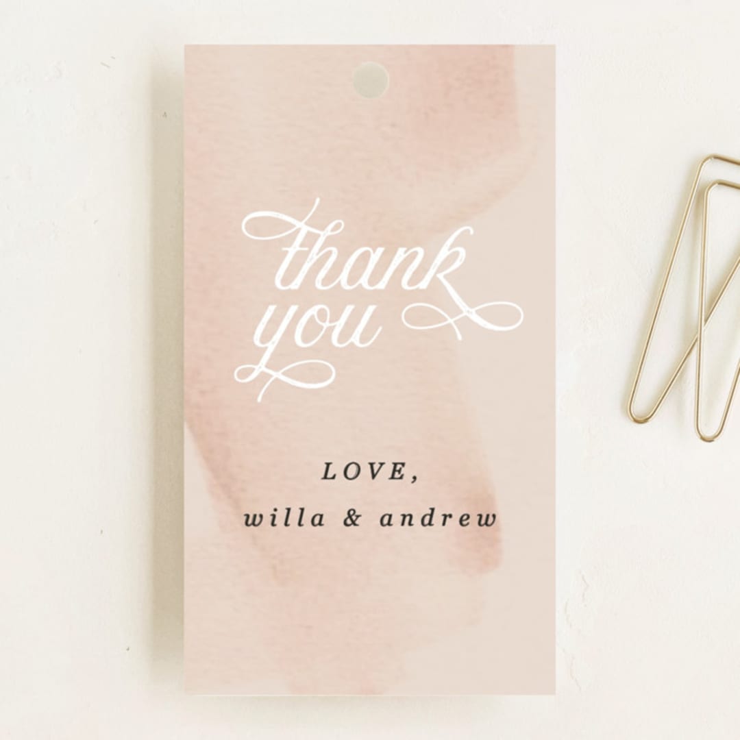 "Romance" - Wedding Favor Tags in Snowball by Anna Elder - Front