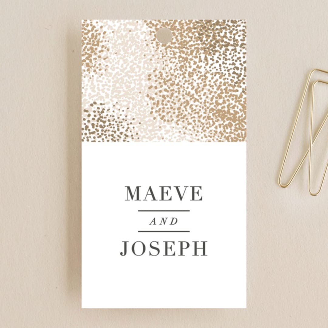 "Organic Dots" - Wedding Favor Tags in Champagne by lena barakat - Front