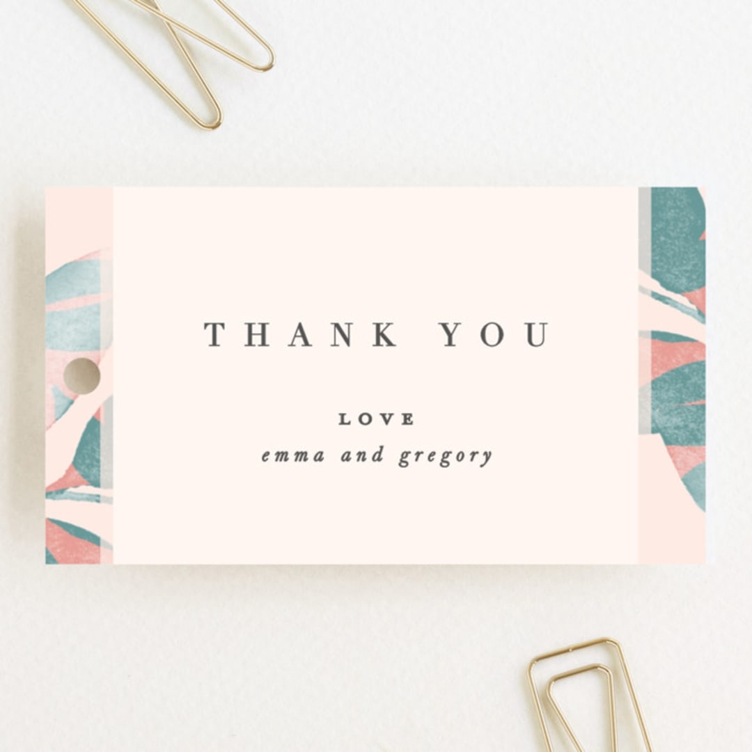 "Boho botanics" - Wedding Favor Tags in Coral by Creo Study - Front