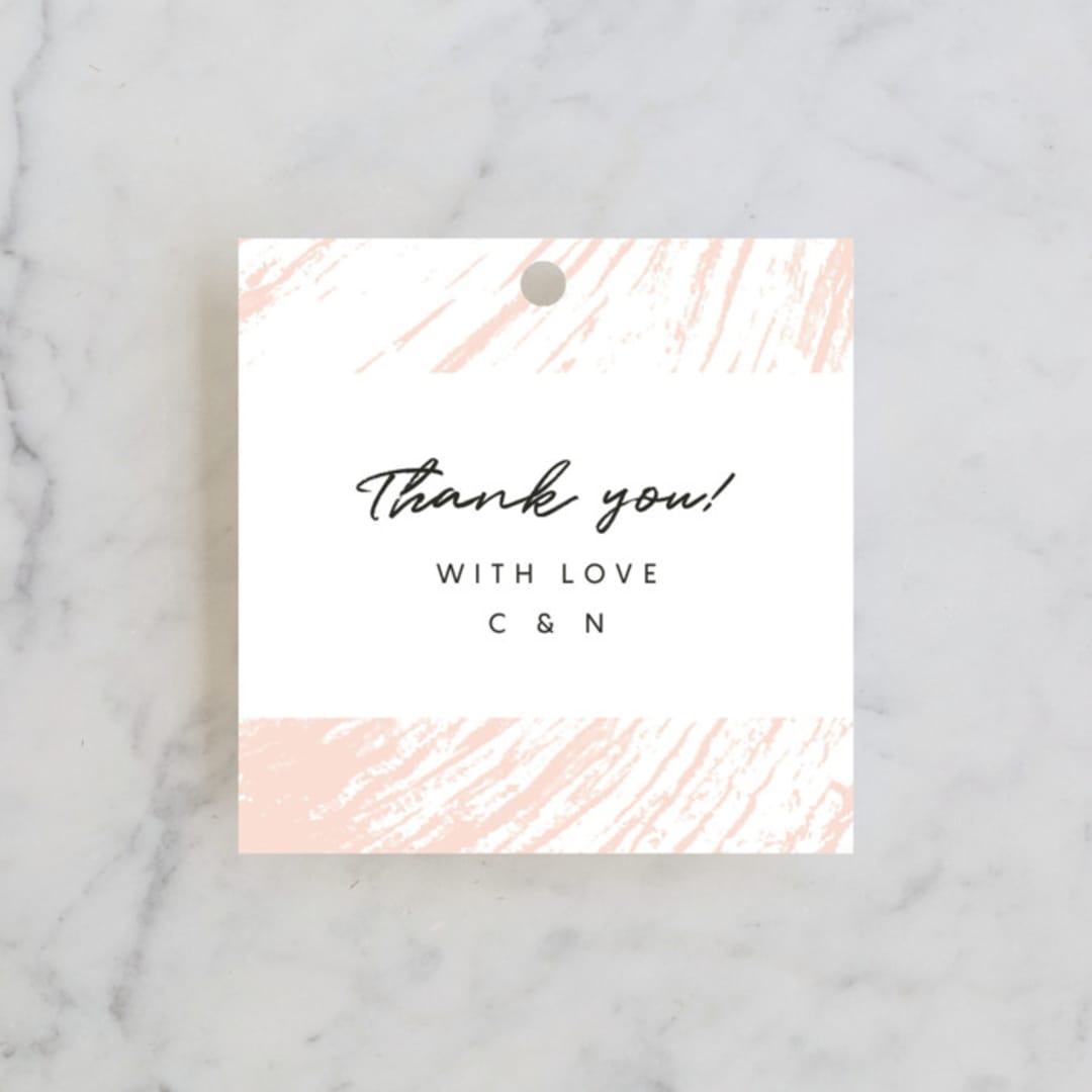 "Textured Dots" - Wedding Favor Tags in Blush by Emily Sabol Goss - Front
