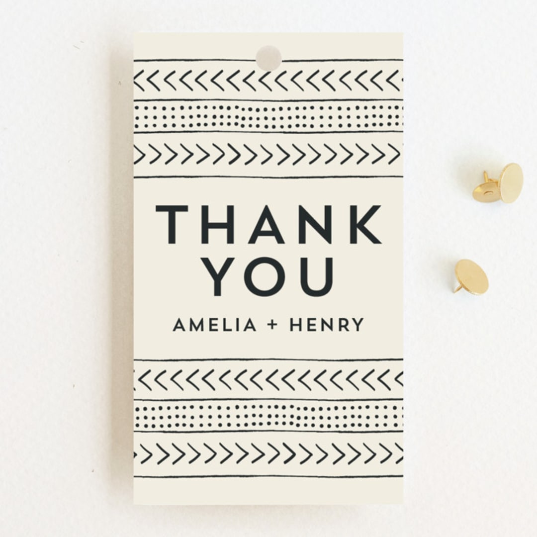 "mudcloth wedding" - Wedding Favor Tags in Cream by Erin Deegan - Front