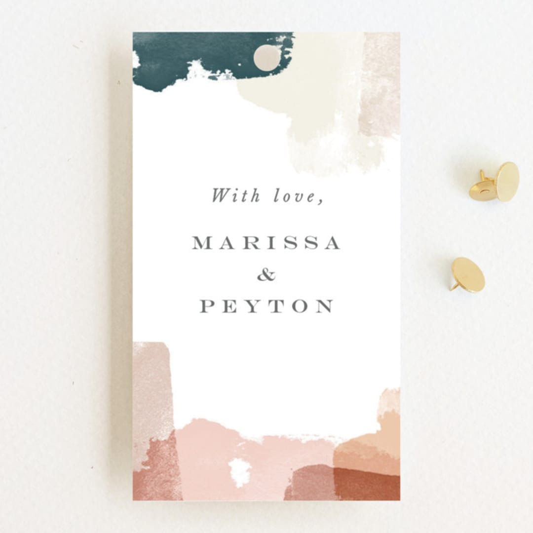 "Overlapping" - Wedding Favor Tags in Blush by Jennifer Wick - Front