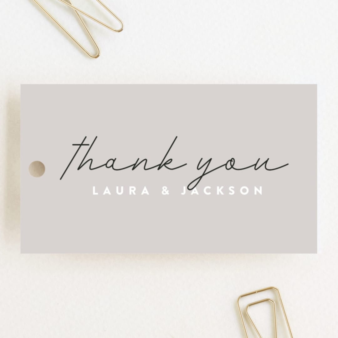 "Styled" - Wedding Favor Tags in Fog by Pixel and Hank - Front