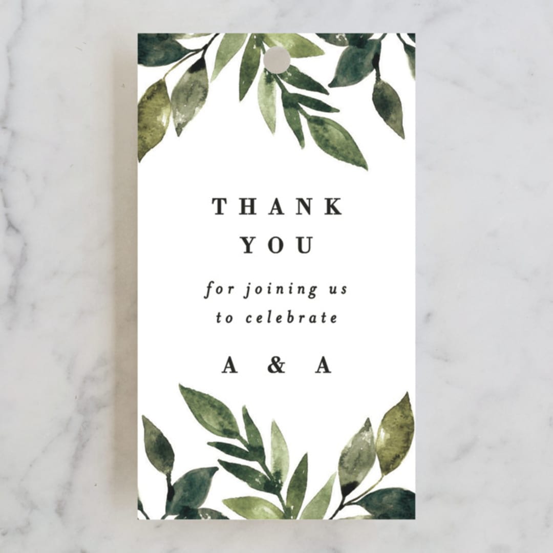 "Clearing" - Wedding Favor Tags in Leaf by Alethea and Ruth - Front