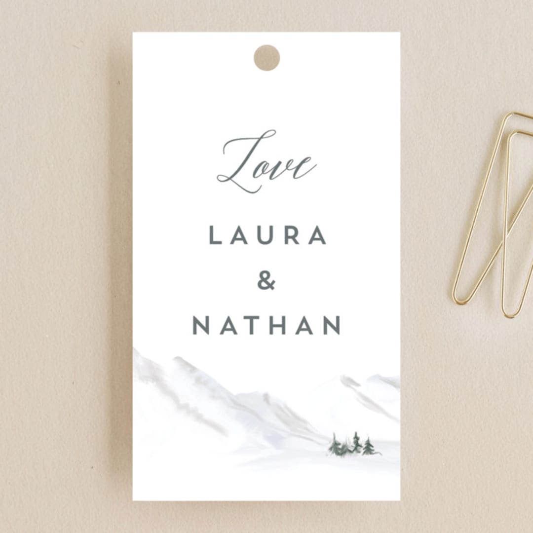 "Lovely Winter Land" - Wedding Favor Tags in Powdered Snow by Petra Kern - Front