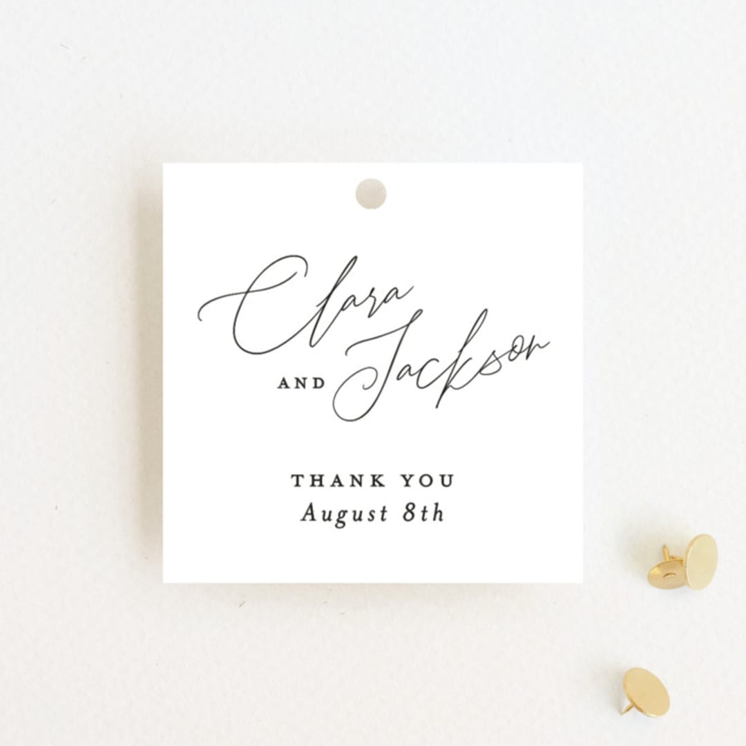 "Bare" - Wedding Favor Tags in Cloud by Kelly Nasuta - Front