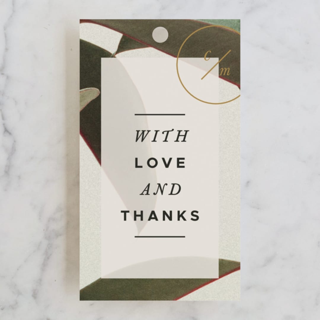 "Powder Room Florals" - Wedding Favor Tags in Cream by Ariel Rutland - Front