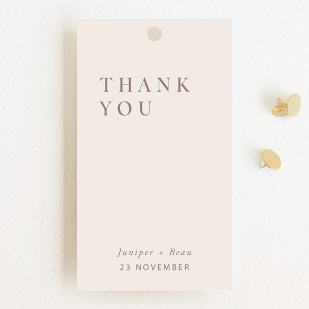 "Juniper" - Wedding Favor Tags in Blush by Mere Paper - Front