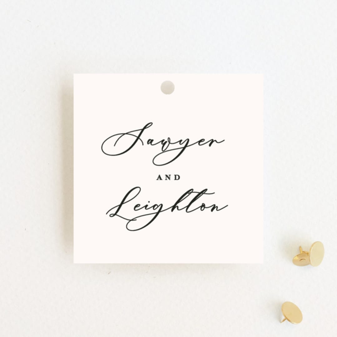 "Eternal" - Wedding Favor Tags in Ecru by Carly Reed Walker - Front
