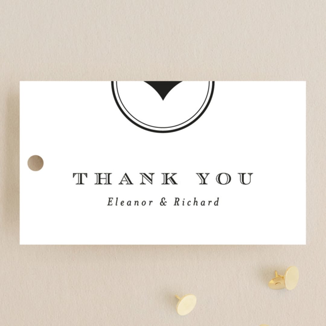 "Diantha" - Wedding Favor Tags in Ink by Kimberly Morgan - Front