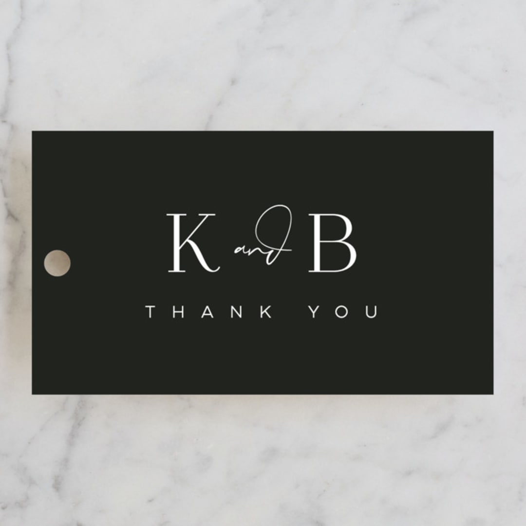 "The Space Between" - Wedding Favor Tags in Sugar by Jessica Williams - Front