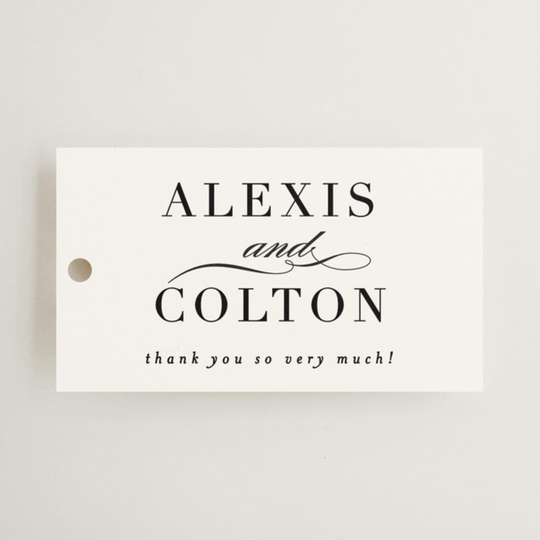 "Charming" - Wedding Favor Tags in Pearl by AK Graphics - Front