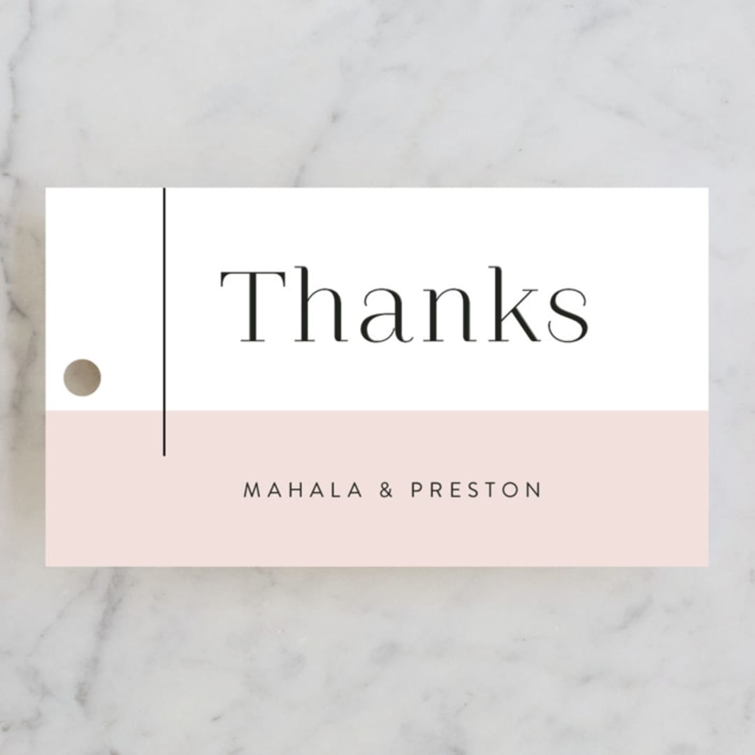 "The Ace" - Wedding Favor Tags in Petal by Rochelle Renee - Front