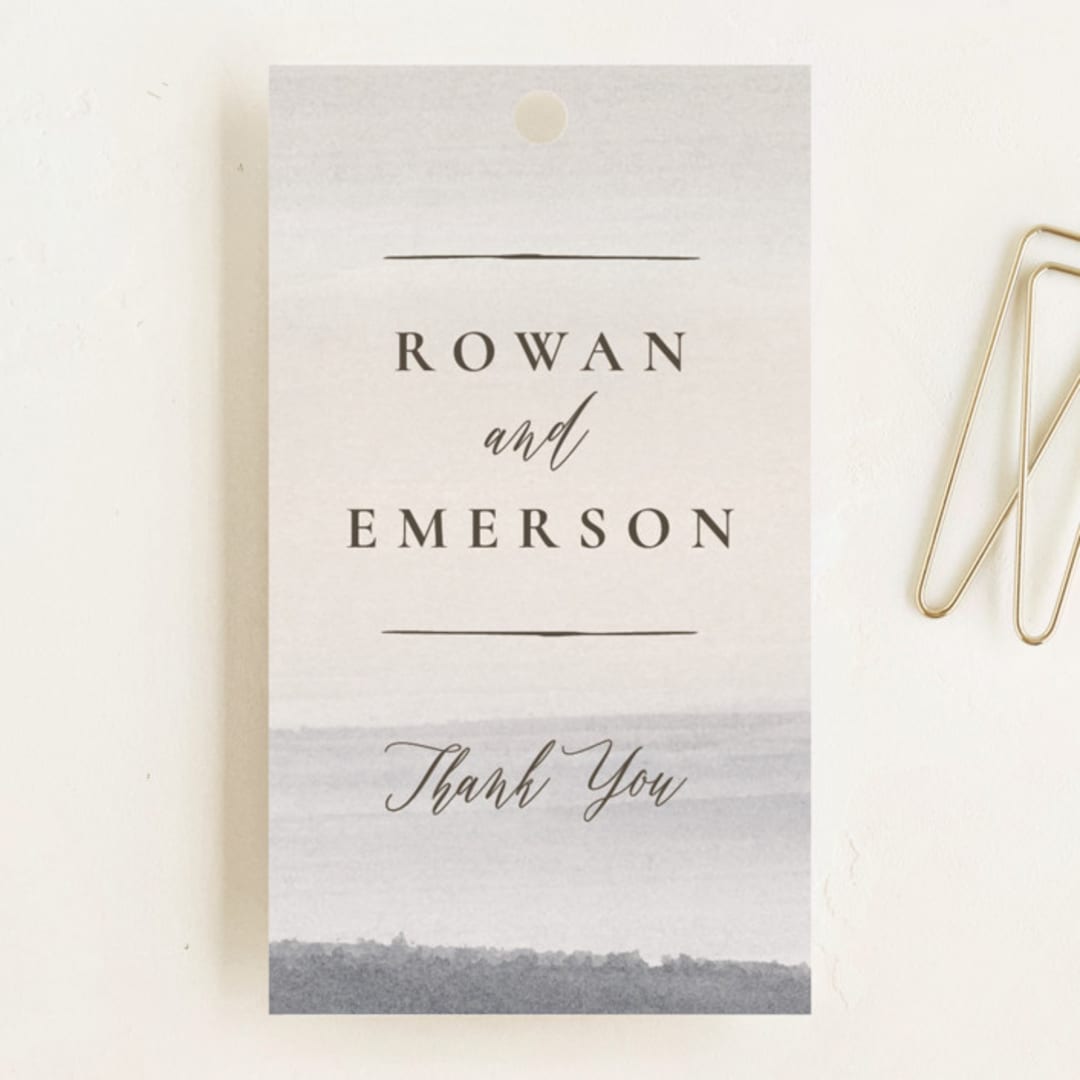"Sunrise Waves" - Wedding Favor Tags in Ocean by Wildfield Paper Co - Front