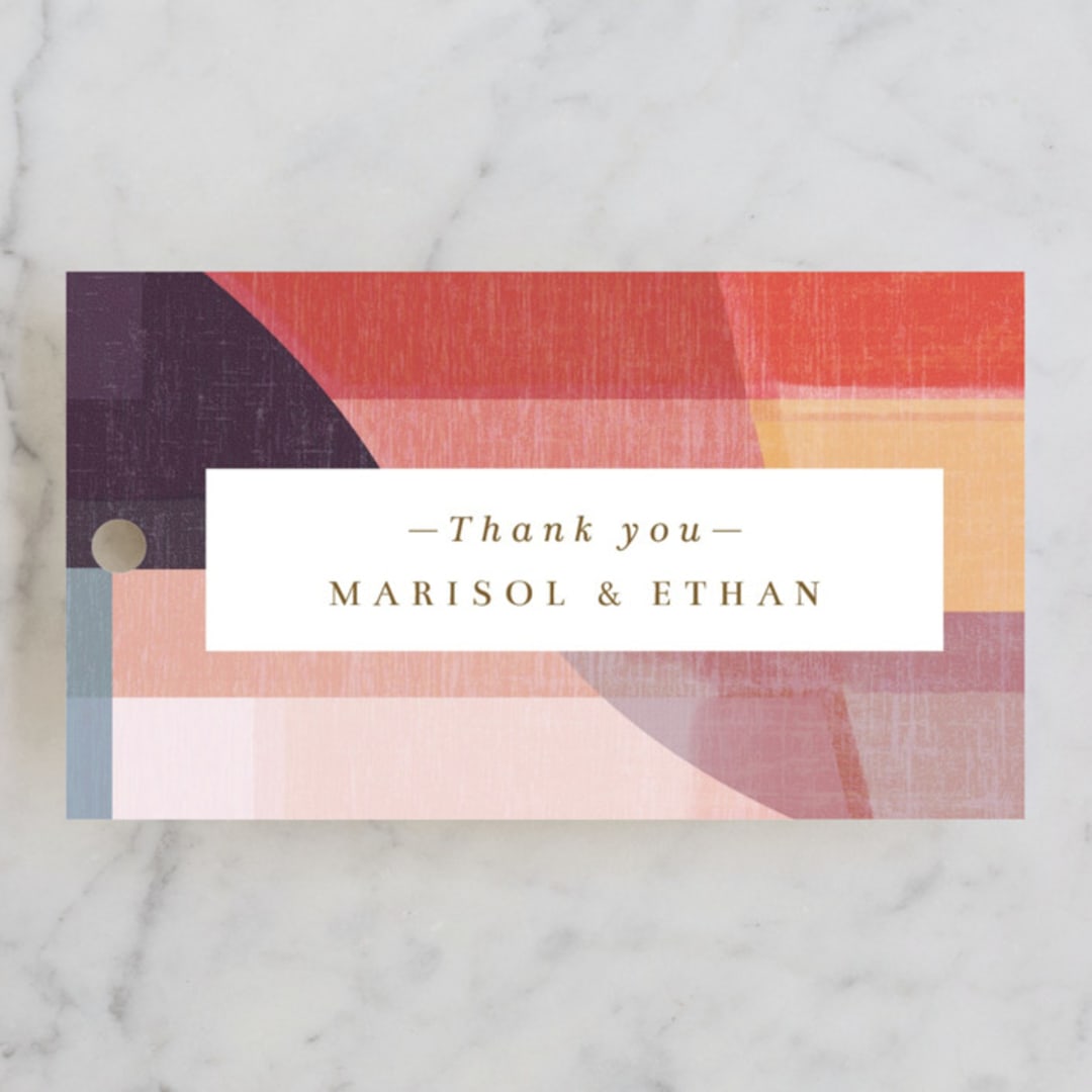 "Edgewater" - Wedding Favor Tags in Sunset by Griffinbell Paper Co. - Front