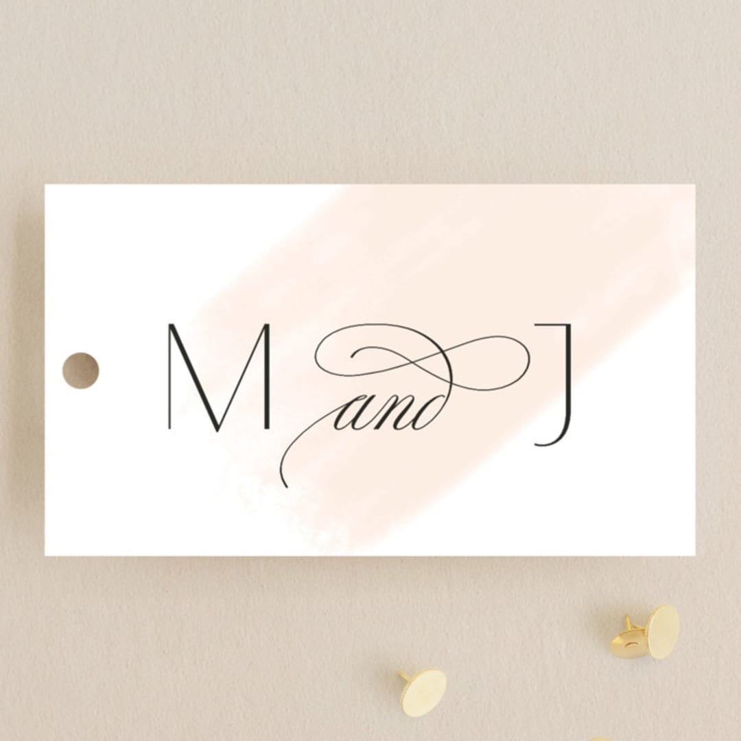 "Lithe" - Wedding Favor Tags in Blush by Kristie Kern - Front