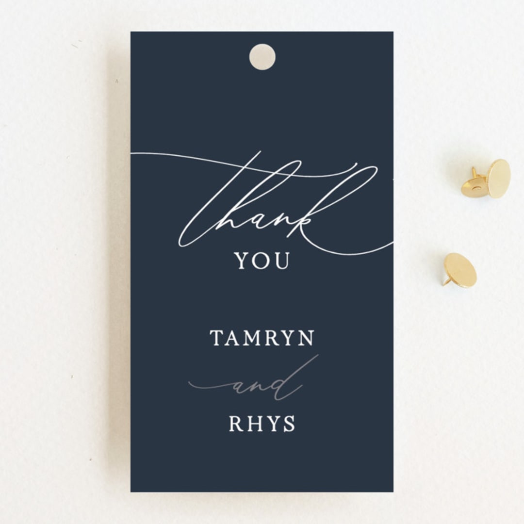 "Waltz" - Wedding Favor Tags in Nightfall by Jula Paper Co. - Front