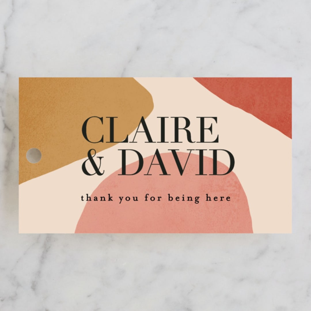 "Galeria" - Wedding Favor Tags in Autumn Desert by Kelly Schmidt - Front