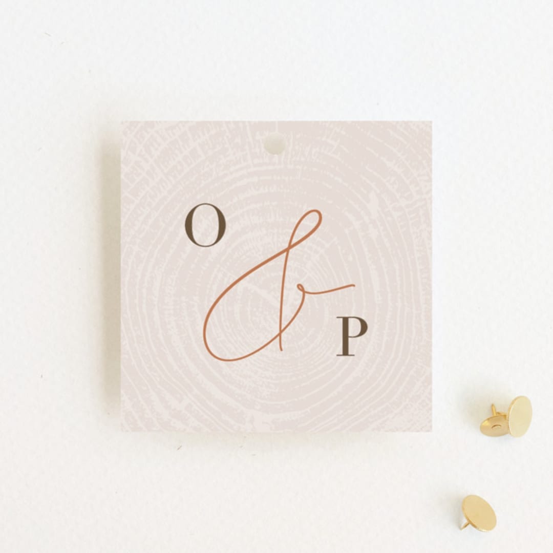 "a hundred years" - Wedding Favor Tags in Burnt Umber by Robin Ott - Front