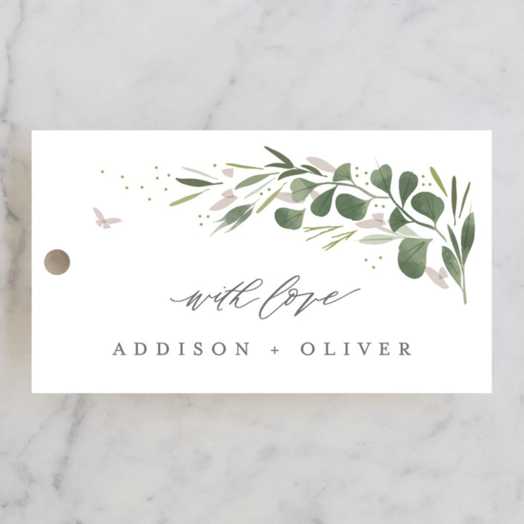"garden path" - Wedding Favor Tags in Ivory by Kristie Kern - Front