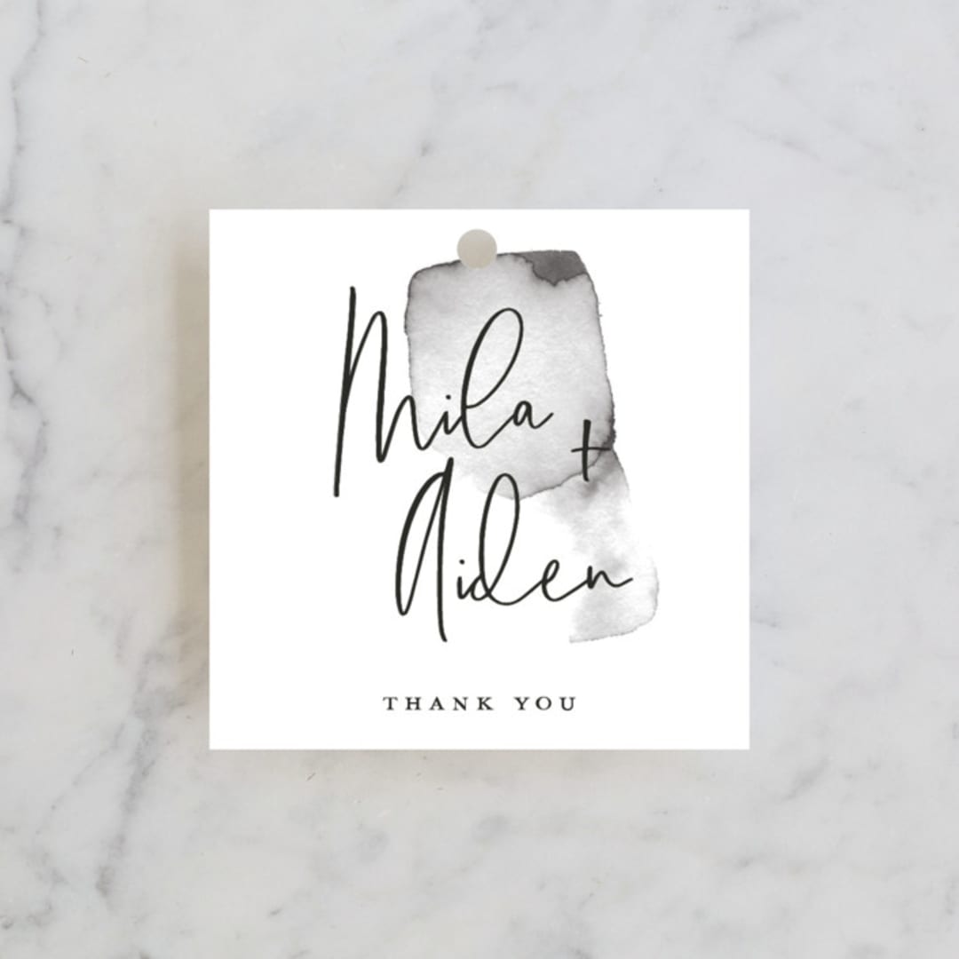 "Moxie" - Wedding Favor Tags in Ink by Design Lotus - Front