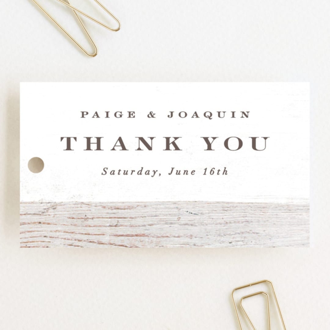 "Barnwood" - Wedding Favor Tags in Ash by Hooray Creative - Front
