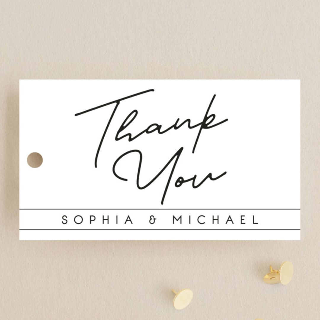 "Vesperum" - Wedding Favor Tags in Slate by GeekInk Design - Front