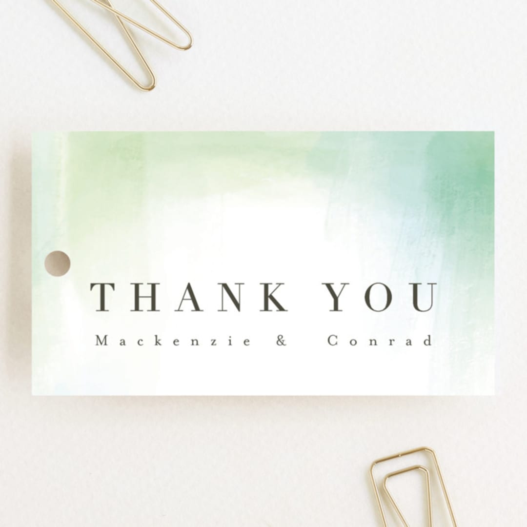 "yuzu" - Wedding Favor Tags in Lime by chocomocacino - Front
