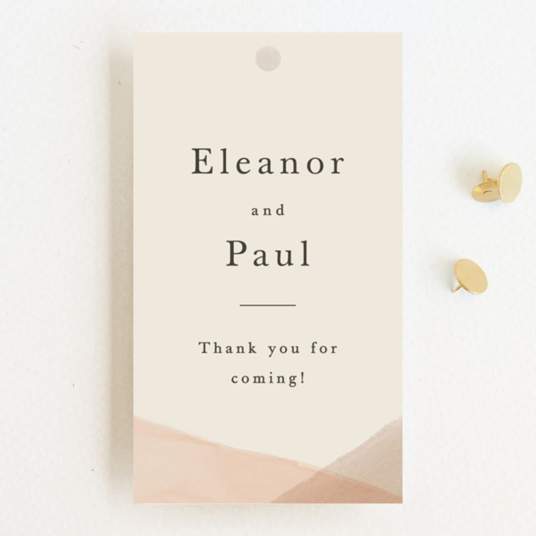 "Desert Wash" - Wedding Favor Tags in Peach by Amy Kross - Front