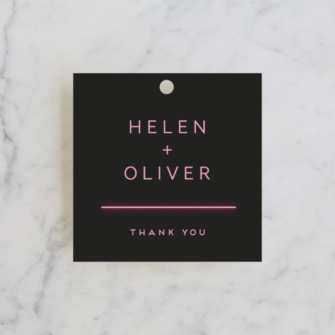 "Crazy in Love" - Wedding Favor Tags in Hot Pink by Design Lotus - Front