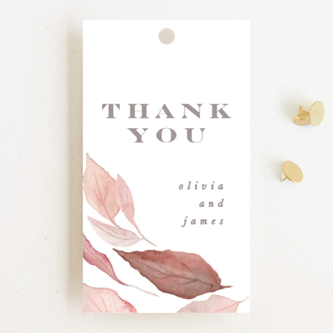 "Fallen" - Wedding Favor Tags in Rust by Creo Study - Front