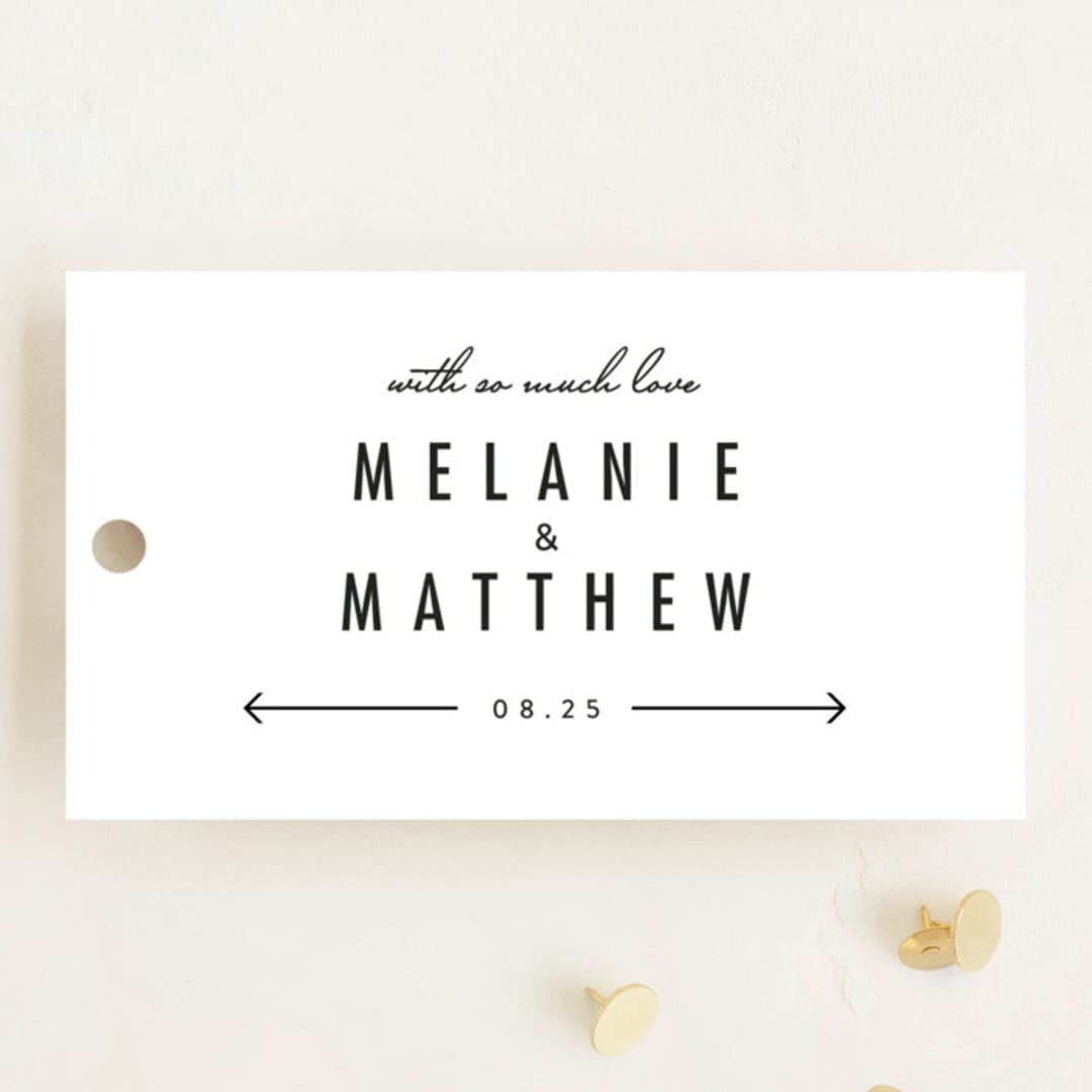 "Between the Lines" - Wedding Favor Tags in Blazer by Fine and Dandy Paperie - Front