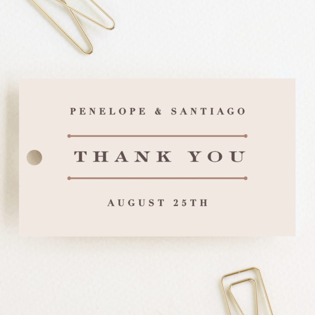 "Art Deco Border" - Wedding Favor Tags in Blush by Hooray Creative - Front